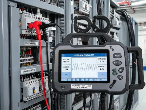 Power quality analyzer connected to switchgear